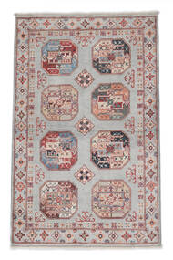  90X142 Kazak Fine Teppich Braun/Grau Afghanistan Carpetvista