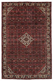 Hosseinabad Fine Teppich 208X325 Schwarz/Dunkelrot Wolle, Persien/Iran Carpetvista