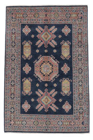  165X248 Kazak Fine Teppich Schwarz/Dunkelrot Afghanistan Carpetvista