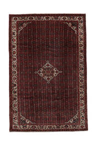 絨毯 ペルシャ ホセイナバード 200X306 ブラック/ダークレッド (ウール, ペルシャ/イラン)