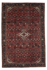  Orientalsk Hosseinabad Teppe 203X307 Svart/Mørk Rød Ull, Persia/Iran Carpetvista