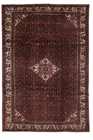  Persischer Hosseinabad Teppich 205X298 Schwarz/Dunkelrot (Wolle, Persien/Iran)