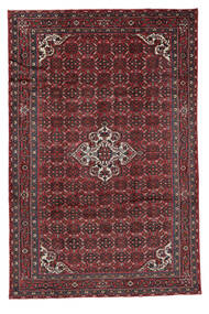 絨毯 オリエンタル ホセイナバード 206X314 ブラック/ダークレッド (ウール, ペルシャ/イラン)