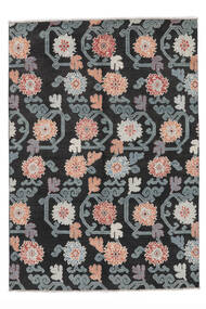  168X238 Kazak Fine Rug Black/Dark Grey Afghanistan Carpetvista