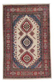 120X185 Tapete Kazak Fine Oriental Preto/Vermelho Escuro (Lã, Afeganistão) Carpetvista