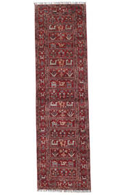 83X294 Tapete Shabargan Moderno Passadeira Vermelho Escuro/Preto (Lã, Afeganistão) Carpetvista