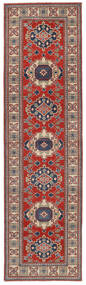 Tapete Oriental Kazak Fine 83X298 Passadeira Vermelho Escuro/Castanho (Lã, Afeganistão)