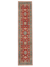 86X395 Dywan Kazak Fine Orientalny Chodnikowy Brunatny/Ciemnoczerwony (Wełna, Afganistan) Carpetvista