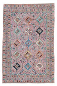  Orientalischer Kazak Fine Teppich 197X298 Rot/Dunkelgrau Wolle, Afghanistan Carpetvista