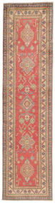 80X312 絨毯 オリエンタル カザック Fine 廊下 カーペット 茶色/レッド (ウール, アフガニスタン) Carpetvista