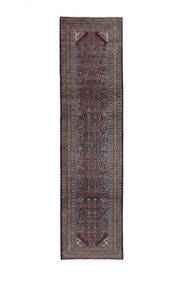 Ardebil Teppich 79X303 Läufer Schwarz/Dunkelrot Wolle, Persien/Iran Carpetvista