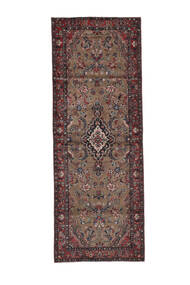  Orientalischer Hamadan Teppich 112X309 Läufer Schwarz/Braun Wolle, Persien/Iran Carpetvista
