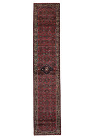 87X423 Dywan Orientalny Hosseinabad Chodnikowy Czarny/Ciemnoczerwony (Wełna, Persja/Iran) Carpetvista
