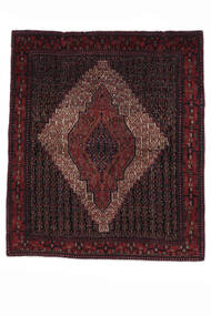  Persisk Senneh Teppe 126X147 Svart/Mørk Rød (Ull, Persia/Iran)