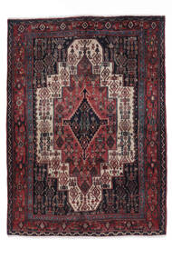  Oosters Senneh Vloerkleed 118X161 Zwart/Donkerrood Wol, Perzië/Iran Carpetvista