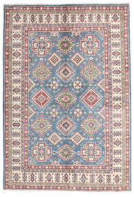 Kazak Fine Teppich 146X210 Dunkelgrau/Beige Wolle, Afghanistan Carpetvista