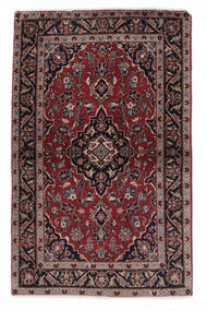 絨毯 オリエンタル カシャン 99X158 ブラック/ダークレッド (ウール, ペルシャ/イラン)