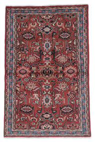 絨毯 ペルシャ ハマダン 99X154 深紅色の/黒 (ウール, ペルシャ/イラン)
