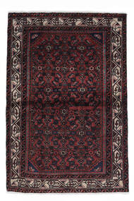 Hamadan Teppich 98X151 Schwarz/Dunkelrot Wolle, Persien/Iran Carpetvista