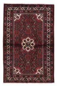 Χαλι Hosseinabad 99X151 Μαύρα/Σκούρο Κόκκινο (Μαλλί, Περσικά/Ιρανικά)