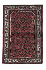  Persischer Hamadan Teppich 107X154 Schwarz/Dunkelrot (Wolle, Persien/Iran)