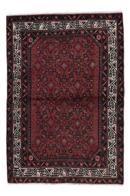  Orientalischer Hamadan Teppich 112X163 Schwarz/Dunkelrot Wolle, Persien/Iran Carpetvista