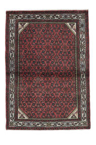  Persischer Hamadan Teppich 106X151 Schwarz/Dunkelrot (Wolle, Persien/Iran)