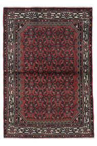 110X161 Χαλι Ανατολής Hamadan Μαύρα/Σκούρο Κόκκινο (Μαλλί, Περσικά/Ιρανικά) Carpetvista