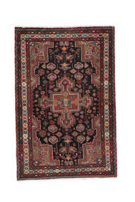 絨毯 オリエンタル ハマダン 85X128 ブラック/ダークレッド (ウール, ペルシャ/イラン)