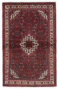  96X151 Hosseinabad Matot Matto Musta/Tummanpunainen Persia/Iran Carpetvista