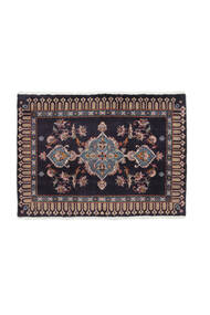 絨毯 カシャン 62X87 ブラック/茶色 (ウール, ペルシャ/イラン)