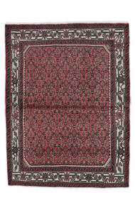116X153 Hamadan Teppe Orientalsk Svart/Mørk Rød (Ull, Persia/Iran) Carpetvista