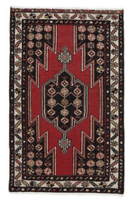 絨毯 センネ 80X130 ブラック/ダークレッド (ウール, ペルシャ/イラン)