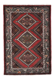絨毯 オリエンタル ハマダン 77X113 ブラック/ダークレッド (ウール, ペルシャ/イラン)