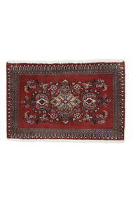 Tapete Oriental Kashan 42X63 Preto/Vermelho Escuro (Lã, Pérsia/Irão)