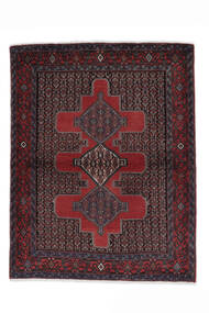  Persisk Senneh Teppe 118X152 Svart/Mørk Rød (Ull, Persia/Iran)