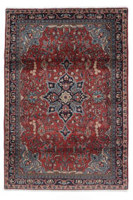 107X157 Tapete Oriental Sarough Preto/Vermelho Escuro (Lã, Pérsia/Irão) Carpetvista