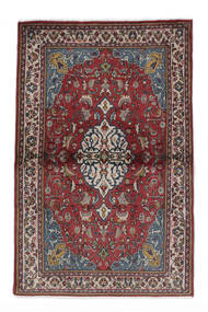 100X155 Sarough Teppich Orientalischer Schwarz/Braun (Wolle, Persien/Iran) Carpetvista