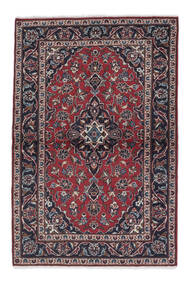  Persischer Keshan Teppich 100X154 Schwarz/Dunkelrot (Wolle, Persien/Iran)