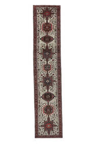  Orientalischer Hamadan Teppich 78X379 Läufer Schwarz/Dunkelrot Wolle, Persien/Iran Carpetvista