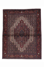  Orientalischer Senneh Teppich 119X149 Schwarz/Dunkelrot Wolle, Persien/Iran Carpetvista