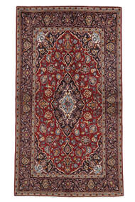 絨毯 カシャン 132X234 ブラック/ダークレッド (ウール, ペルシャ/イラン)