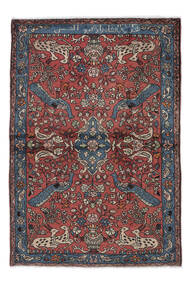 絨毯 オリエンタル ナハバンド 105X154 ブラック/ダークレッド (ウール, ペルシャ/イラン)
