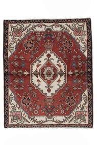 Hamadan Rug 120X142 Dark Red/Black Wool, Persia/Iran Carpetvista