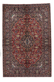 絨毯 カシャン 138X205 ブラック/ダークレッド (ウール, ペルシャ/イラン)