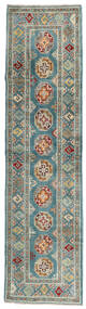  Kazak Fine Rug 80X302 Wool Green/Dark Blue Small Carpetvista
