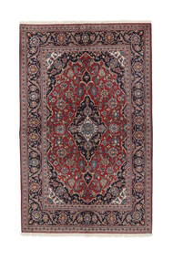絨毯 オリエンタル カシャン 132X211 ブラック/ダークレッド (ウール, ペルシャ/イラン)