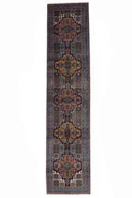 絨毯 ペルシャ アルデビル 89X407 廊下 カーペット ブラック (ウール, ペルシャ/イラン)