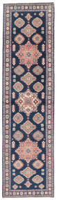  Kazak Fine Tappeto 81X304 Di Lana Nero/Grigio Scuro Piccolo Carpetvista