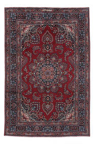  Persischer Maschad Teppich 200X306 Schwarz/Dunkelrot (Wolle, Persien/Iran)
